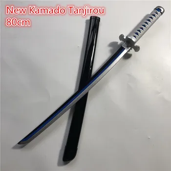 1:1 Demon Slayer Cosplay Meč Kamado Tanjirou Black Sowrd Anime Kimetsu ne Yaiba Ninja Orožje Nož Lesa Prop Model Darilo 80 cm
