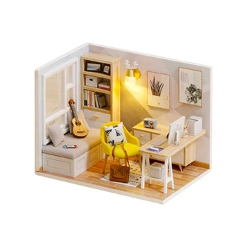 1:32 DIY Lutke Lesene Miniaturni Dnevna Soba Dekleta Sanje Soba Ročno izdelane Igrače Za Otroke Visoke Kakovosti