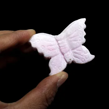 1 Kos poliranega naravnega pink opal kamen metulj za dekor