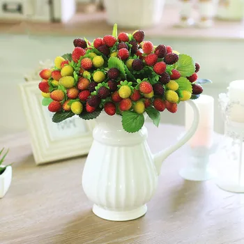 1 kos Umetne Ponaredek Rastline Maline Simulacije Sadje Plastičnih Berry Jagode Okrasno cvetje za Dekoracijo Doma