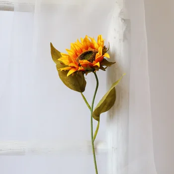 10 Kos 60 CM ena Podružnica Majhne Sončnično Umetno Cvetje Doma Dekoracijo DIY Venec Cvet Steno Poroko Ozadju Vrtne Ograje