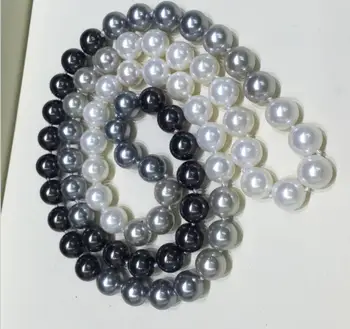 10 mm siva bela črna lupina pearl 60 cm 80 cm 24
