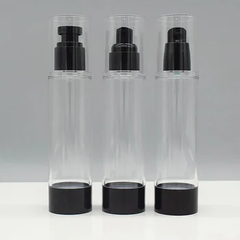 100 ml brezzračnim steklenica črni črpalka spodnji jasno pokrov jasno, losjon za telo/emulzija/foundation/essence/olje/serum Kozmetični Posodo