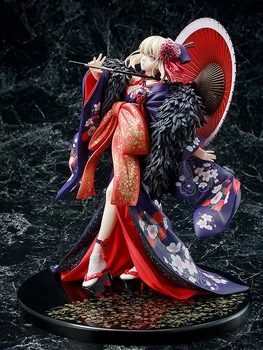100% Prvotne:Usoda FGO Black saber kimono style 27 cm PVC Dejanje Slika Anime Slika Model Igrače Slika Zbirka Lutka Darilo