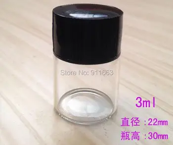 (100sets/veliko) 3ml,13mm odpiranje,jasne barve steklene viale + 13mm plastični vijak kape+PE shim