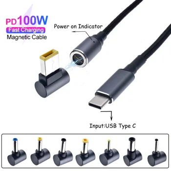 100W PD USB C Magnetnim Napajalnik, Napajalni Kabel, 1,8 m USB Tip C Kabel & DC Krog Nasvet & Kvadratni Tip Priključki za Prenosnik