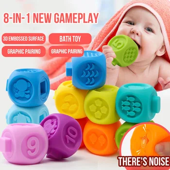10pcs/set 3D Otroška Igrače Izjedamo Velike particl mehke gume gradniki Baby Začetku Izobraževalne Igrače gradniki Strani igrača