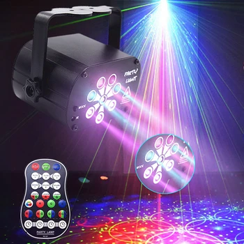 120 Vzorec Novo Disco Lasersko Svetlobo DJ Stroboskopske Luči USB/Akumulatorska Glasba Glasovni Nadzor za KTV Bar Začetni Fazi Učinek Projektor