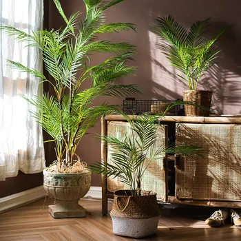 125 cm Tropskih Palm Rastlin Velike Umetne Veje Plastični Ponaredek Listi Zelene Monstera Za Dom Vrt Soba, Pisarna Dekor