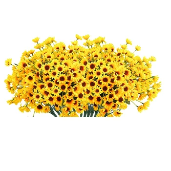 12PCS Svile Sončnice Umetno Cvetje Večino, Ponarejenega Sončnice Z 22 Mala Marjetica Mums Rože Za na Prostem Home Office