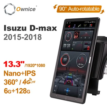 13,3 Palca 1920*1080 Ownice Android 10.0 za Isuzu D-max 2015-2018 Avto Radio Samodejno Večpredstavnostna Video Audio GPS Auto Vrtljiv
