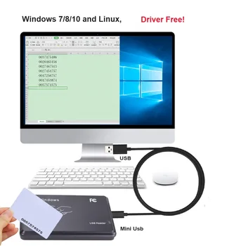 13.56 Mhz Plug and Play RFID IC Reader USB, Senzor Bližine, Smart Card Reader Podporo Okno Linux