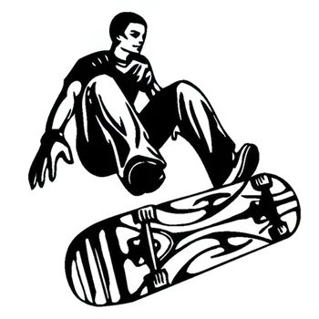 13,7 CM*14,8 CM Moda Skateboard Ekstremnih Športov Silhueto Vinil Hobi Avto, motorno kolo Odbijač Nalepke