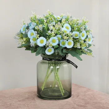 1pc 6 vilice Daisy Simulacije Poročni Šopek Cvetlični Aranžma Spraviti Umetne Svile Cvetja Doma Stranka Okraski Okraski