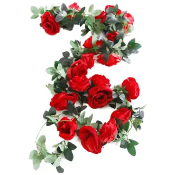1pc Umetne Vrtnice Cvetovi vinske Trte Dekoracijo Svile Cvet Garland DIY Pribor Romantično Umetne Vrtnice, ki Visi Trte Doma Dekor