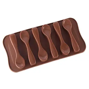 1pc Čokolada Plesni Ustvarjalne 6-Votlini Zajemalka Obliko Silikonsko Plesni Non-Stick Sladkarije Plesni DIY Peko Orodja, Pribor Naključno Barvo