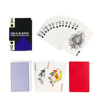 1Pcs/set Nepremočljiva PVC Plastike Igranje Kart za Poker 2 Barva Rdeča In Modra Baccarat Texas Hold ' em Klub Igralne Karte, Igre s kartami