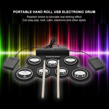 1set Prenosni Roll-Up Elektronski Boben Krača Pedal Glasbeni Prijetno USB Polnilni Kit Instrument Dobave