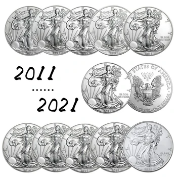 2011--2021 Združenih Kip Svobode Izziv Kovanec za 1 oz Fine Srebrni Zbirateljskih Ameriki Kovancev Globe Zbiranje Novo Leto Darilo