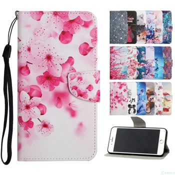 2021 Flip Denarnica Usnjena torbica Za iPhone 11 12 Pro X XS XR Max 6 7 8 6S Plus Telefon Knjigo Kritje Metulj Cvet Mačka Flamingo Bolečine