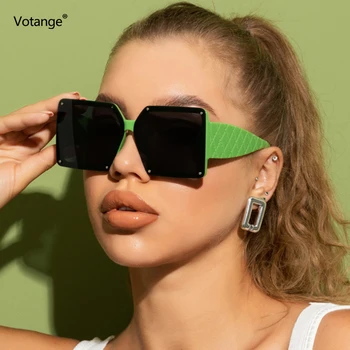 2021 Prevelik sončna Očala Ženske Moški Kvadratnih Veliki Zeleni Okvir Luksuzni sončna Očala Moda UV400 Očala Odtenki streljanje E162