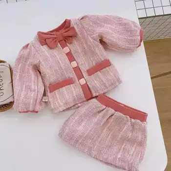 2022 dekle Obleko Baby Otroci Oblačila Baby Dekleta Bombaž-Oblazinjena Oblačila Pozimi Modeli Baby Srednje In Majhne Otroke Doma Dva Kosa Su