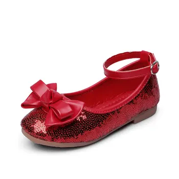2022 nova otroška obutev sequined lok sijaj ravno Oxford čevlji dekle obleko stranka Princesa čevlji za otroke poročni čevlji