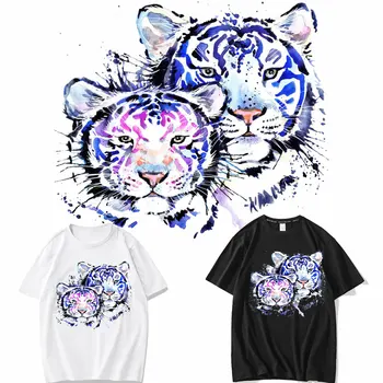 2022 Novo Tiger Glavo Lise na Oblačila Akvarel Živali, nalepke za majice za Oblačila Nalepke Thermoadhesive Obliž za Jakna