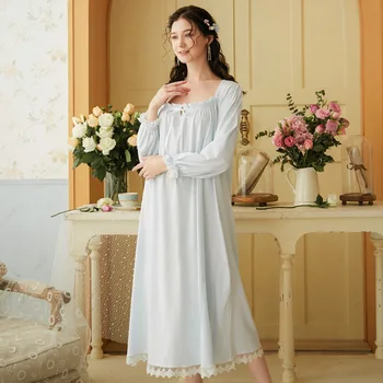 2023 Poletje Sleepwear Vintage Bela Bombaž Nightgown Plus Velikost Ženske Domov Nositi Noč Obleko Za Poroko More Perilo T681