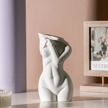 21,2 cm Nordijska Body Art Cvet Vazo Žensko Telo Keramične Vaze Dom Dekoracija za Mizo Soba Dekoracijo Obrti Okraski