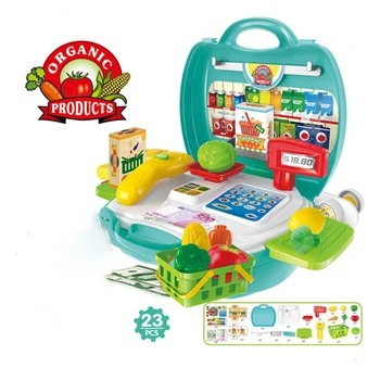 23pcs/Komplet Kuhinja orodje igrače DIY Simulacije supermarket dobave Vlogo Igrajo starši-otrok, interakcije Puzzle igrača za otroke Darilo