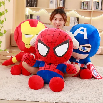 25-45 cm Disney Plišastih Avengers Igrača, Iron Man, Captain America Spiderman Super Junak Risanke Plišaste Lutke Blazino Darilo za Otroke Fantje