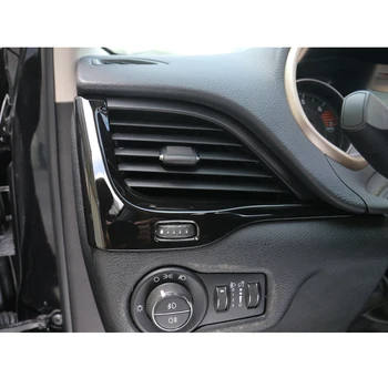 2pcs Chrome nadzorna plošča Air Vent Kritje Trim Fit Za 2014 2015 2016 Jeep Cherokee Avto Nalepke, Dodatki