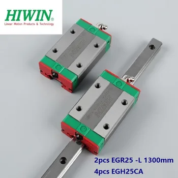 2pcs origial Hiwin železniškega EGR25 -L 1300mm linearni vodnik + 4pcs EGH25CA prevoz bloki za CNC usmerjevalnik