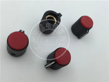 2pcs visoko kakovost drugi strani Ne-nov potenciometer valjast gumb skp / črno telo, rdeči pokrov W13MM * 15.5 MM 6 mm luknja