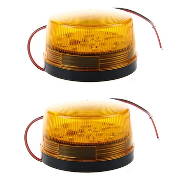 2X 12V Varnostni Alarm Strobe Signal Varnost Opozorilo Modra/Rdeča Utripajoča LED Svetloba Oranžna