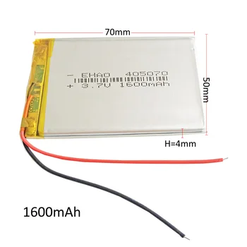 3,7 V 1600mAh Litij-Polimer Lipo Baterijo za ponovno Polnjenje Za E-knjige Mobile Power Bank Tablet PC 405070