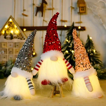 30 CM Božič Doll Elf Gnome z Led Luči, Božični Okraski, Doma Božično Drevo Obesek 2023 Novo Leto Darilo za Otroke