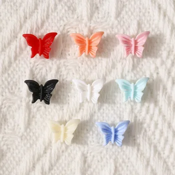 30PCS 10*10 mm Nail Art Piling Metulj Živali Smart Tri-dimenzionalni Roza Smolo Butterfly Lak za Dekoracijo Nalepka