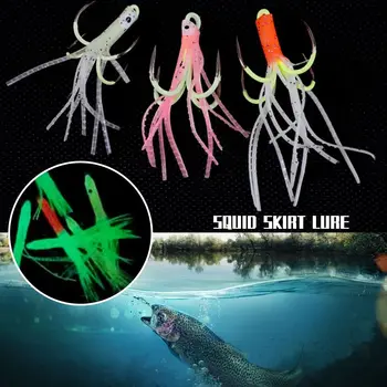 30pcs 3 Barve Mehkega Silikona Plavati Umetne Morske Hobotnica Vabe za Ribolov Reševanje dolgim repom Lignji Krilo Lure
