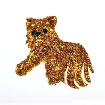 30pcs/veliko nosorogovo fancy sijoče zlato prevlečeno srčkan pudelj pes živali broška pin/river pin za darilo/stranka