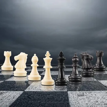 32Pcs Leseni Šah Kosov Skupaj Chessmen Mednarodnih Besedo Šahovska garnitura figuro Zabava Pripomočki Igre