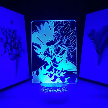 3D Lučka Črna Detelja Anime Slika Asta Svetlobe za Otroke Darilo za Rojstni dan Noč Svetlobe Manga Spalnica Dekor Pripomoček Asta Lučka