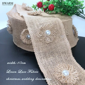 3yard 10 cm božič poročno perilo čipke tkanine traku z perilo noge pero cvet DIY božično dekoracijo za dom poroko