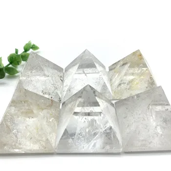 40 mm Naravno Bela Quartz Crystal Piramida Reiki Energije Stolp Doma Okraski Zdravljenje Okrasni Kamni