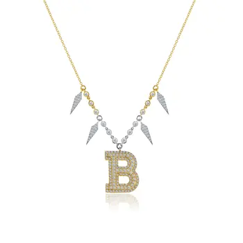 41+5 cm modno oblikovanje velika Črka B ogrlico, obesek Začetno Monogram Ogrlica Črka B Clavicle Čar Nakit za Osebno Darilo