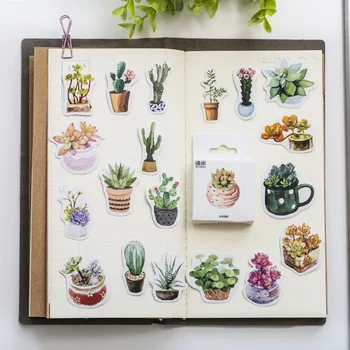 44pcs Sočne rastline, design nalepke kot Darilo Oznako Božično darilo Dekoracijo scrapbooking DIY Nalepka