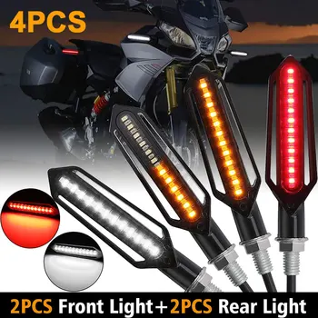4PCS LED motorno kolo Zavrtite Signal Teče Voda Znak, ki Teče Zavore Rep Luč Svetilke frecce moto moto intermitentes
