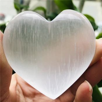 5-6 cm Naravnih Selenit Srce Kristalno bela Sadra Quartz Grobo Mineralov Vzorcu Točke Zdravilni Kamen
