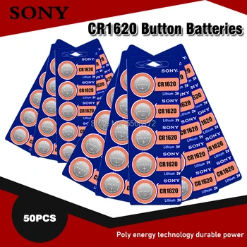 50pcs Za Sony CR1620 Gumb Baterija ECR1620 DL1620 5009LC Celice Kovanec Litijeva Baterija 3V CR 1620 Za Gledanje Elektronske Igrače, Daljinsko